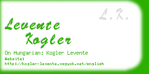 levente kogler business card